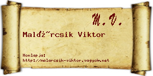 Malárcsik Viktor névjegykártya